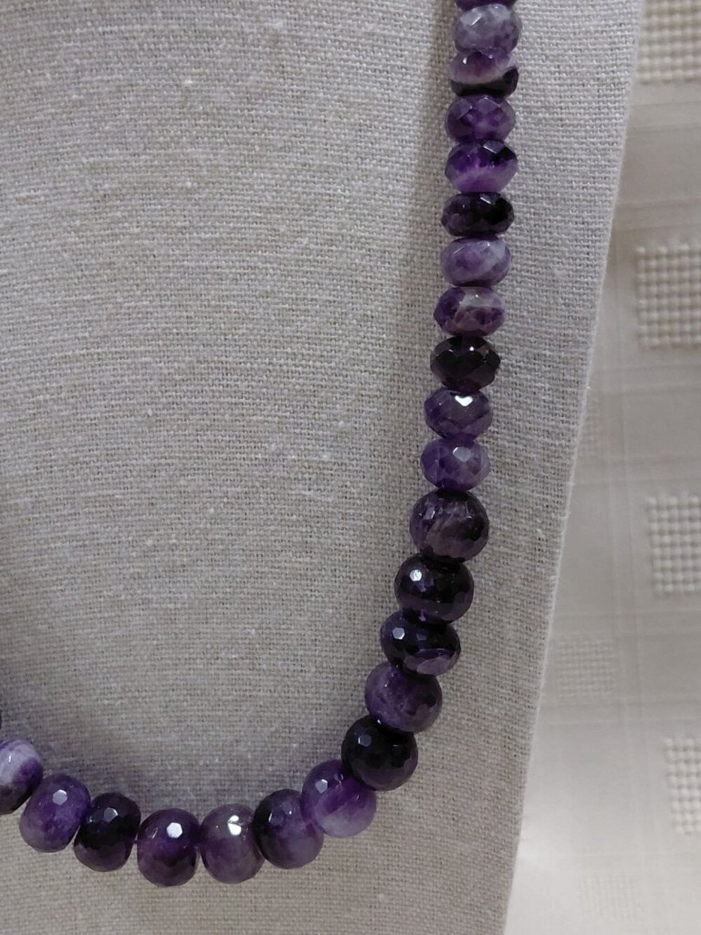 Jay King Amethyst Faceted Beaded Necklace Sterling Silver Clasp Vintage 20-22.5" - Picture 7 of 7